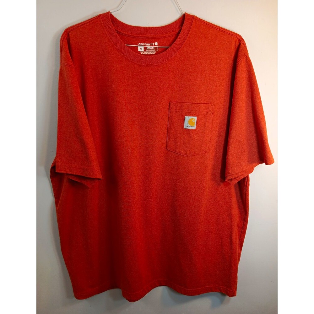 Carhartt K87 Pocket T Shirt Mens XL Orange Heather Loose Fit Workwear K87 RB6